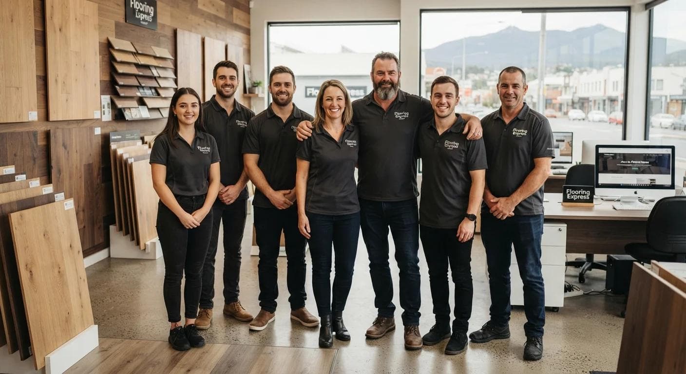 The Flooring Express Hobart team on site during an installation.