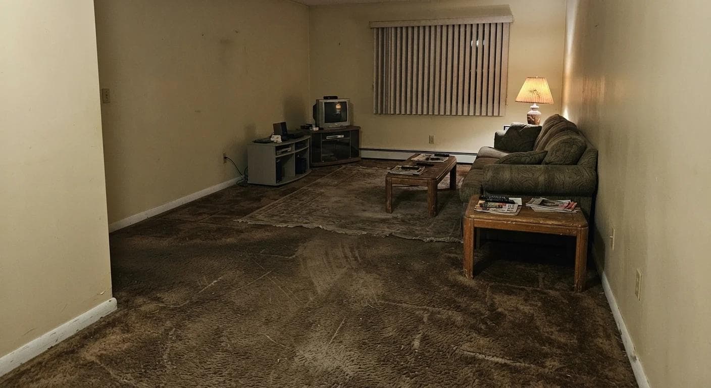 Pale sand-toned hybrid flooring in a Howrah beach house looking out to the water.